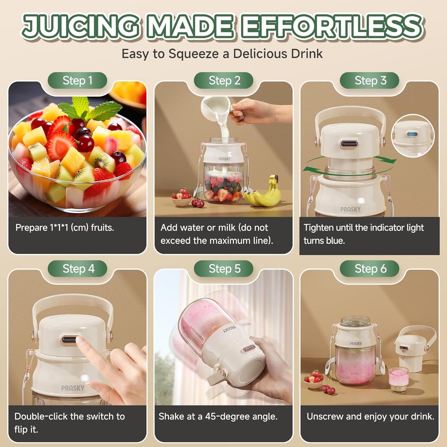 Prasky™ QuickMix Portable Blender